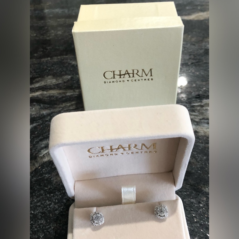 Bouquet 0.10CTW Diamond Stud Earrings in 925 Sterling Silver